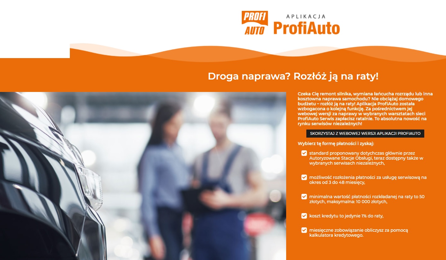 Płatności ratalne w ProfiAuto Serwis