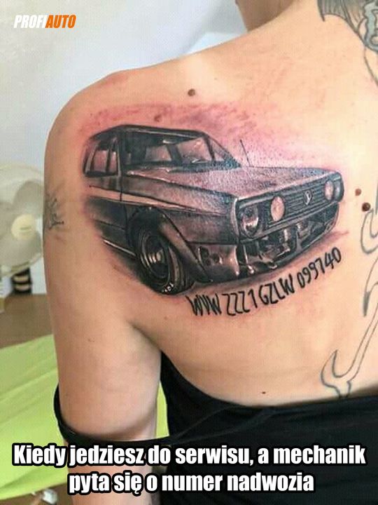 A Ty jaki samochód byś sobie wytatuował❓#ProfiAuto #tatoo #vin #samochód #vw